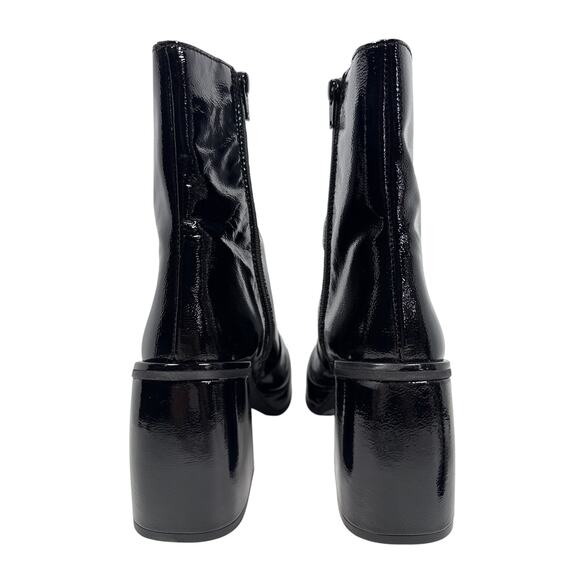 Free People Ruby Platform Boot Women's 6.5-7 EU 37 Black Patent Leather Sq Toe - Picture 5 of 11